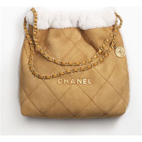 1050193 chanel bag|Large shopping bag, Shearling lambskin, lambskin &gold.